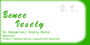 bence vesely business card